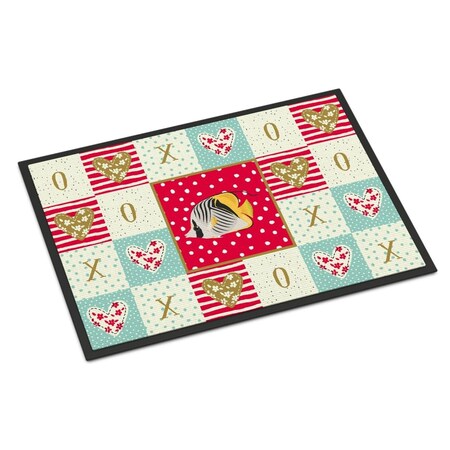 Carolines Treasures 18 x 27 in. Butterfly Fish Love Indoor or Outdoor Mat CK5466MAT
